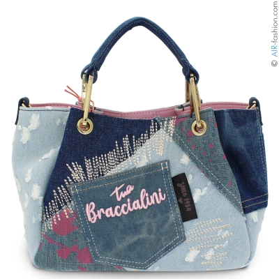 Braccialini Blaue Jeans Tasche     kleine Tote aus Denim mit herausnehmbarer Innentasche B18820-TY-200-UNI