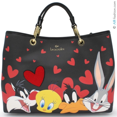 Braccialini Looney Tunes All Friends Bag with Sylvester  Tweety  Daffy Duck  Bugs Bunny and Removable Inner Bag LT316-YY-818-UNI