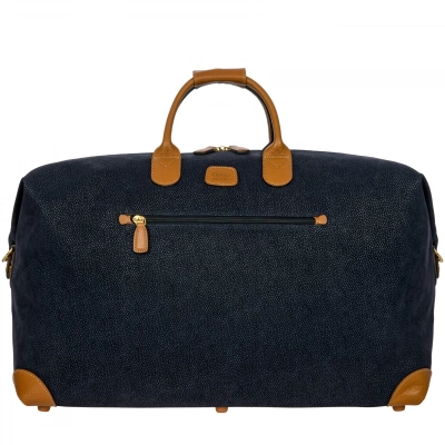 BRIC'S LIFE Blue  large  spacious and elegant travel bag with leather details     Made in Italy BLF20202.396